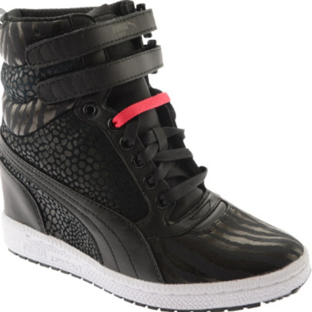 PUMA Sky Wedge Reptile Sneakers - black